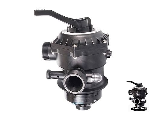 Custom Molded Products Top Mount Multi-Port Valve 1.5" FPT x 2" Buttress Clamp Black for Pentair Sand Filters 262506 | 27502-154-000