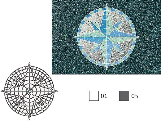 AquaStar Swim Designs Compass Stencil Only | Gray | F1001-05