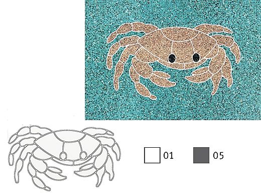 AquaStar Swim Designs Crab Stencil Only | Gray | F1003-05