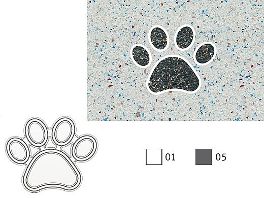 AquaStar Swim Designs Dog Paw Stencil Only | Set of 4 Gray | F1004-05