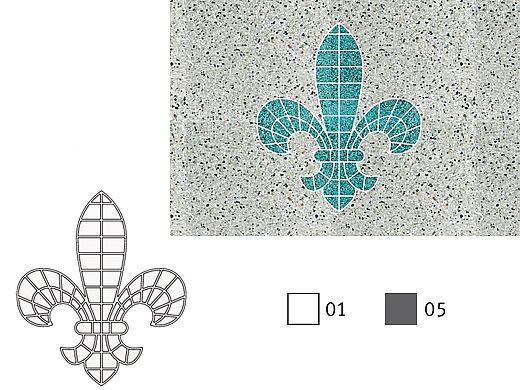 AquaStar Swim Designs Fleur de Lis Stencil Only | Gray | F1005-05