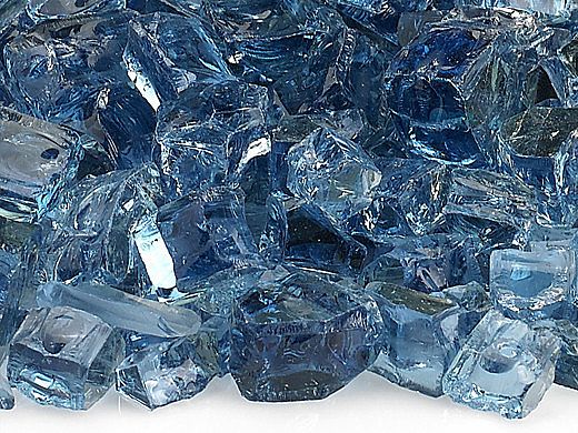 American Fireglass Half Inch Premium Collection | Blue Reflective Fire Glass | 10 Pound Jar | AFF-PABLRF12-J