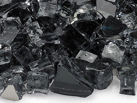 American Fireglass Half Inch Premium Collection | Gray Reflective Fire Glass | 10 Pound Jar | AFF-GRYRF12-J