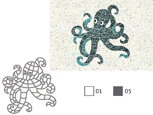 AquaStar Swim Designs Octopus Stencil Only | Gray | F1008-05
