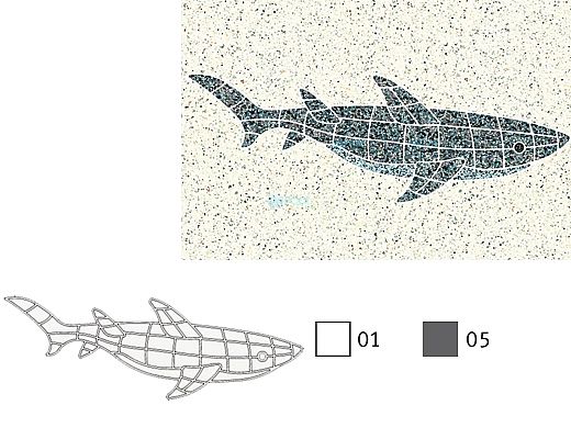 AquaStar Swim Designs Shark Stencil Only | Gray | F1010-05