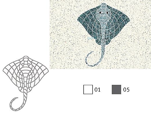 AquaStar Swim Designs Stingray Stencil Only | White | F1013-05