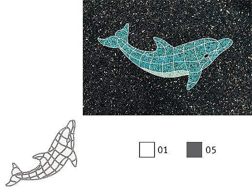 AquaStar Swim Designs Dolphin Medium Stencil Only | Gray | F1015-05