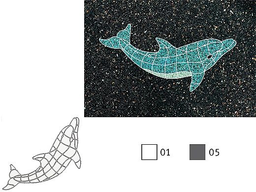AquaStar Swim Designs Dolphin Large Stencil Only | Gray | F1016-05