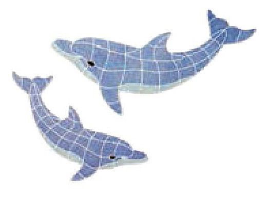 AquaStar Swim Designs Set 1 Large & 1 Medium Dolphin Stencil Only | White | F1029-01