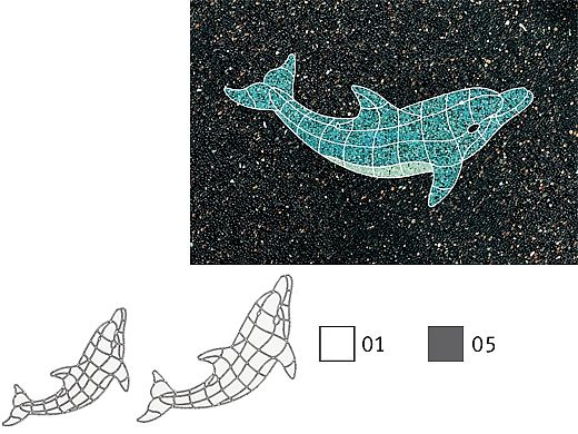AquaStar Swim Designs Set 1 Large & 1 Medium Dolphin Stencil Only | Gray | F1029-05