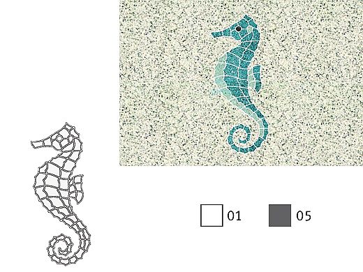 AquaStar Swim Designs Seahorse Medium Stencil Only | Gray | F1017-05