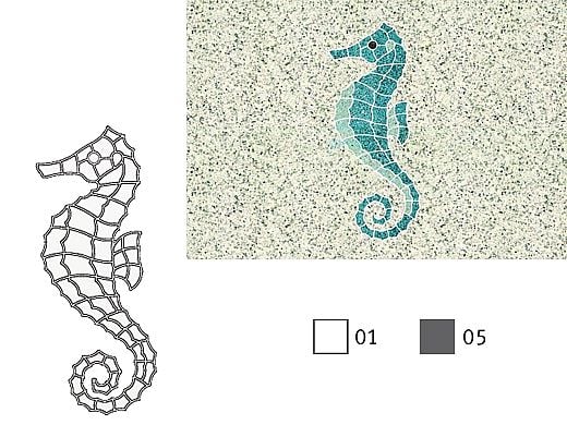 AquaStar Swim Designs Seahorse Large Stencil Only | Gray | F1018-05