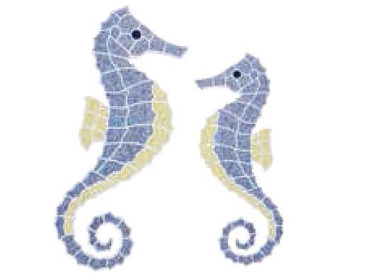 AquaStar Swim Designs Set 1 Medium & 1 Large Seahorse Stencils Only | White | F1031-01