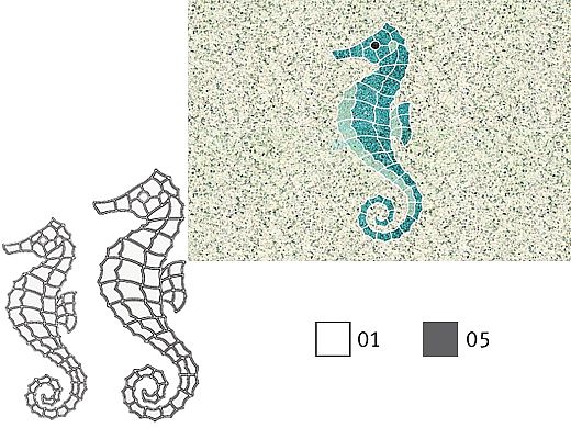 AquaStar Swim Designs Set 1 Medium & 1 Large Seahorse Stencils Only | Gray | F1031-05