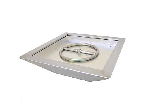 The Outdoor Plus 24"x24"x8" Copper Fire Bowl | 12" Fire Ring | OPT-103-SQ24WF