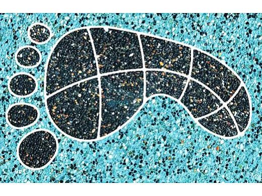 AquaStar Swim Designs Footprint Medium Stencil Only Set of 2 | White | F1020-01