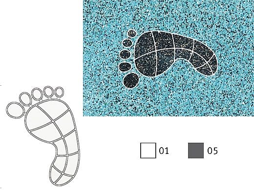 AquaStar Swim Designs Footprint Medium Stencil Only Set of 2 | Gray | F1020-05