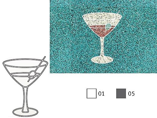 AquaStar Swim Designs Martini Glass Stencil Only | Gray | F1025-05