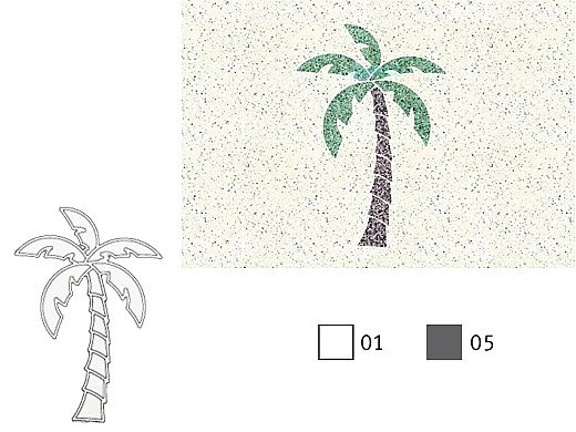 AquaStar Swim Designs Palm Tree Small Stencil Only | Gray | F1026-05