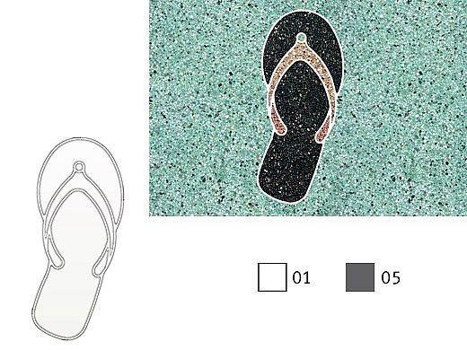 AquaStar Swim Designs Sandal Stencil Only Set of 2 | Gray | F1028-05
