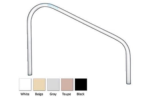 Saftron Deck Mounted 2-Bend Handrail Pair | .25" Thickness 1.90" OD | 36"W x 24"H | White | DR-236-W