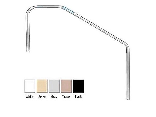 Saftron Deck To Pool Mounted 3-Bend Handrail | .25" Thickness 1.90" OD | 72"W x 32"H| Black | DTP-372-BK