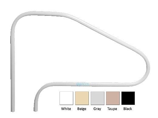 Saftron Return to Deck Mounted 4-Bend Fully Reinforced Handrail | .25" Thickness 1.90" OD | 48" W x 32" H | Black | RTD-448-BK