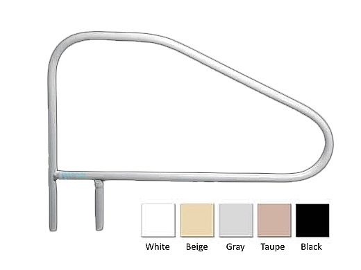 Saftron Cross Braced Return to Deck Mounted 4-Bend Handrail | .25" Thickness 1.90" OD | 48" W x 32" H | Beige | CBRTD-448-B