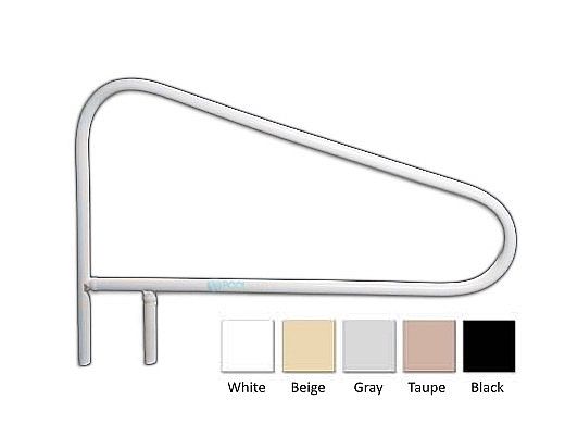 Saftron Cross Braced Return to Deck Mounted 3-Bend Above Water Handrail | .25" Thickness 1.90" OD | 52" W x 32" H | White | CBRTD-352-W