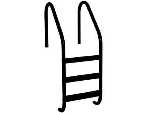 Saftron Economy 3-Step Ladder | .25" Thickness 1.90" OD | 24" W x 53" H | Black | P-324-L3-BK