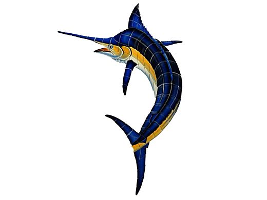 Ceramic Mosaic Marlin Reverse 66 in x 43 in | M63R