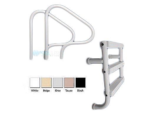 Saftron Wall Mounted Split 3-Step Ladder | .25" Thickness 1.90" OD | 7"W x 26"H | Black | P-326-SL3-BK