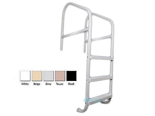 Saftron Commercial Cross Braced 4-Step Ladder | .25" Thickness 1.90" OD | 24"W x 79"H | White | CBL-324-4S-W