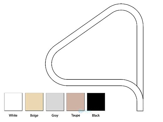 Saftron Return to Deck Mounted 3-Bend Pretzel Handrail Pair | .25" Thickness 1.90" OD | 29" W x 29" H | Beige | P-329-Z-B