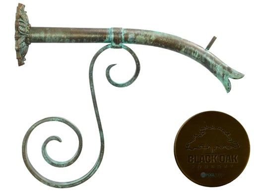 Black Oak Foundry Large Courtyard Spout with Large Nikila | Antique Brass / Bronze Finish | S7681-AB
