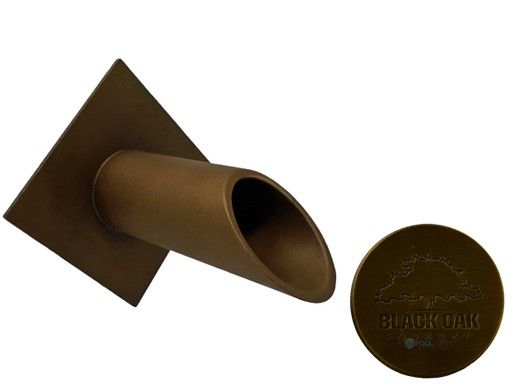 Black Oak Foundry 1.5" Deco Wall Scupper with Diamond Backplate | Antique Brass / Bronze Finish | S911-AB