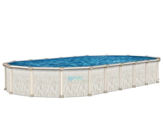 Ohana 18' x 33' Oval 52" Steel Pool with 7" Top Ledge | POHAPRA-YE183352SSPSPSB11-WS