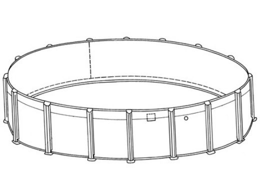 Azor 24' Round Above Ground Pool Sub-Assembly Only | 54" Wall | PAZOCNV-2454RRRRRRI10-TS