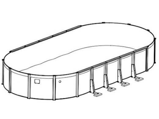 Azor 15' x 26' Oval Above Ground Pool Sub-Assembly Only | 54" Wall | PAZOFAL-YE152654RRRRRRI10-TS