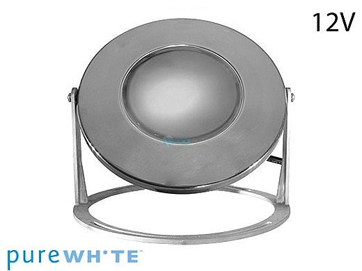 J&J Electronics PureWhite LED Underwater Fountain Luminaire | Base Only No Guard | 12V 10' Cord | LFF-F1L-12-NG-WB-10