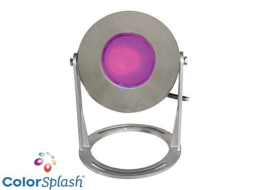 J&J Electronics ColorSplash LED Underwater Fountain Luminaire | Base Only No Guard | 120V 10' Cord | LFF-S1C-120-NG-WB-10