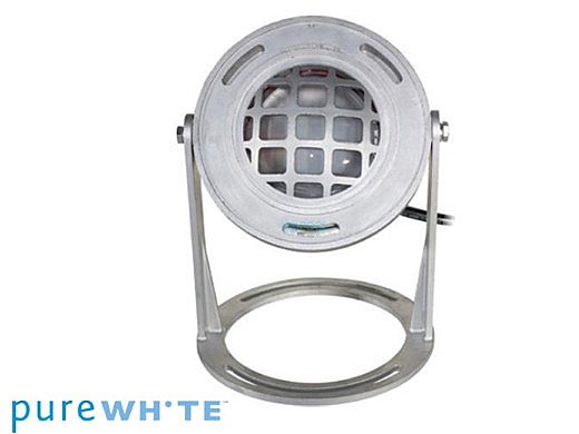 J&J Electronics PureWhite LED Underwater Fountain Luminaire | Base And Guard | 120V 10' Cord | LFF-S1W-120-WG-WB-10