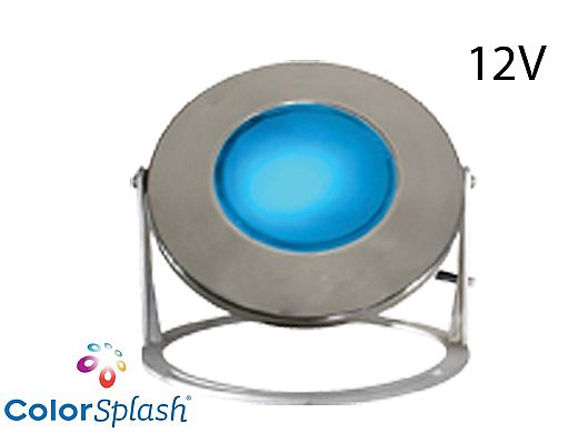 J&J Electronics ColorSplash LED Underwater Fountain Luminaire | Base Only No Guard | 12V 50' Cord | LFF-F1C-12-NG-WB-50