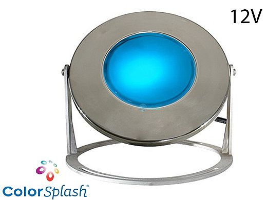 J&J Electronics ColorSplash LED Underwater Fountain Luminaire | Base Only No Guard | 12V 100' Cord | LFF-F1C-12-NG-WB-100