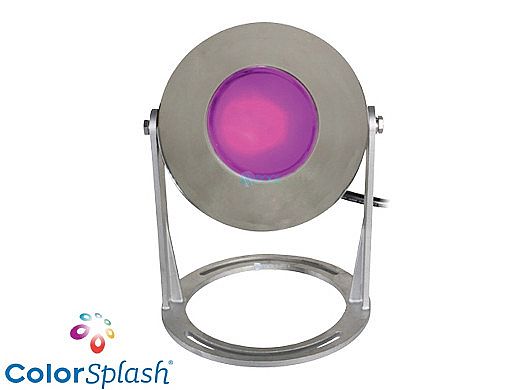 J&J Electronics ColorSplash LED Underwater Fountain Luminaire | Base Only No Guard | 120V 30' Cord | LFF-S1C-120-NG-WB-30