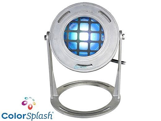 J&J Electronics ColorSplash LED Underwater Fountain Luminaire | Base And Guard | 120V 30' Cord | LFF-S1C-120-WG-WB-30