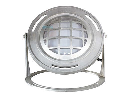 J&J Electronics PureWhite LED Underwater Fountain Luminaire | Base And Guard | 12V 50' Cord | LFF-F1L-12-WG-WB-50