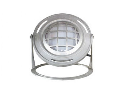 J&J Electronics PureWhite LED Underwater Fountain Luminaire | Base And Guard | 12V 100' Cord | LFF-F1W-12-WG-WB-100