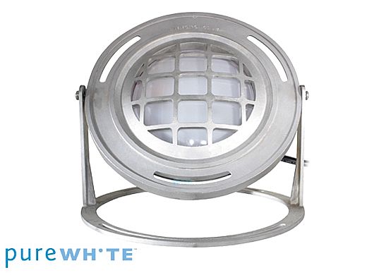 J&J Electronics PureWhite LED Underwater Fountain Luminaire | Base And Guard | 120V 30' Cord | LFF-F3L-120-WG-WB-30