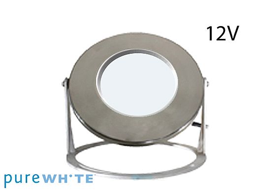 J&J Electronics PureWhite LED Underwater Fountain Luminaire | Guard Only No Base | 12V 10' Cord | LFF-F3L-12-WG-NB-10